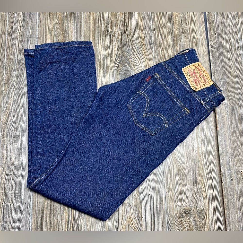 Vintage Levi's 501xx Dark Wash Blue Jeans 501-0000 Size 28x32 EUC